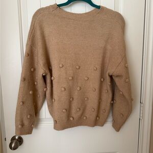 Chicwish Camel Pom-Pom Sweater